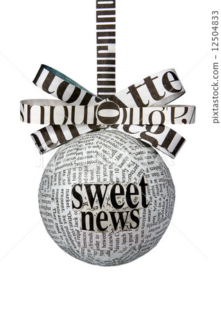 Funny newspaper bulb with ribbon and bow 12504833
