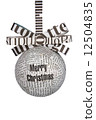 Christmas newspaper bulb with ribbon and bow 12504835