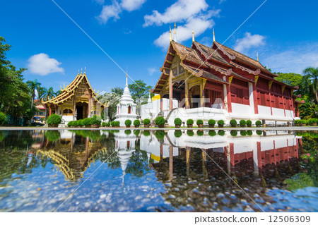 Beautiful Famous Temple of Chiang Mai Thailand (Wat Phra Sing) 12506309