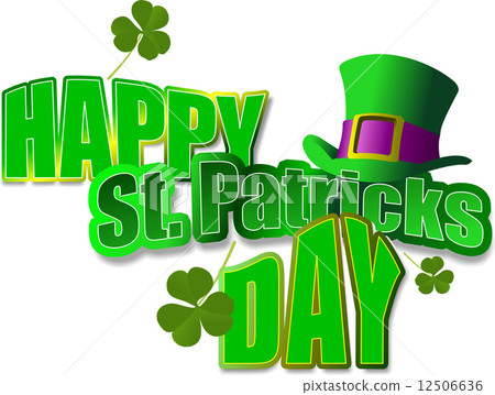 Vector of green hats and shamrocks for St. Patrick's Day 12506636