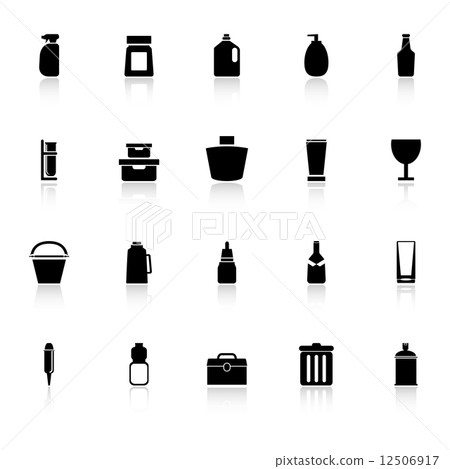 Design package icons with reflect on white background 12506917