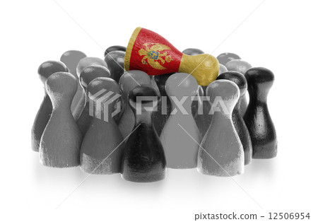 One unique pawn on top of common pawns 12506954