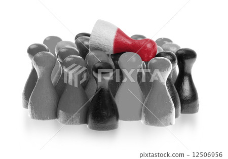 One unique pawn on top of common pawns 12506956