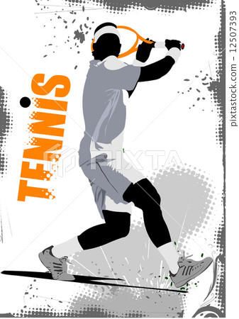 Tennis player poster. Colored Vector illustration for designers 12507393