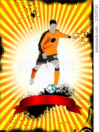 Poster Soccer football player. Colored Vector illustration for d 12507741