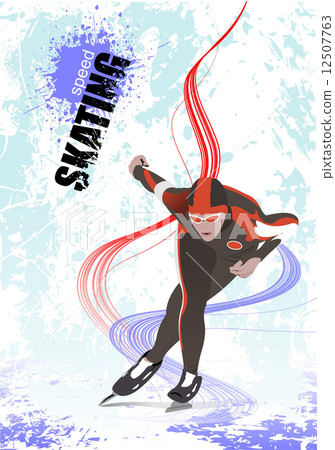 Poster Speed skating. Vector illustration 12507763