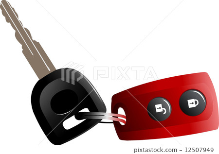 Car keys with remote control isolated over white background 12507949
