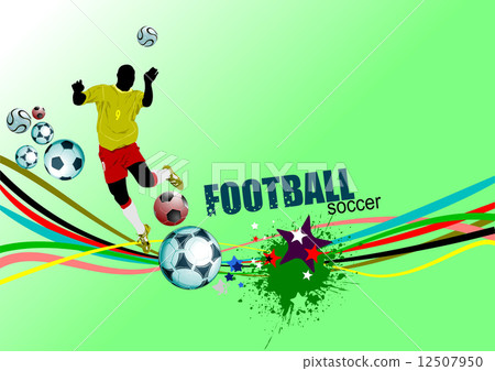 Poster Soccer football player. Colored Vector illustration for d 12507950