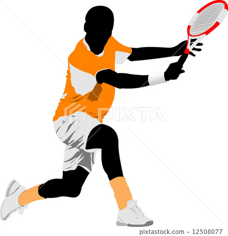 Tennis player. Colored Vector illustration for designers 12508077