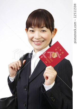 A woman with a passport A woman with a passport 12511594