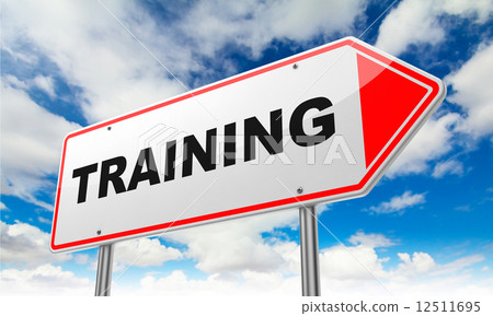 Training on Red Road Sign. 12511695