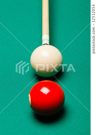 Billiard balls in a pool table. 12512054