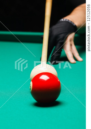 Billiard balls in a pool table. 12512056