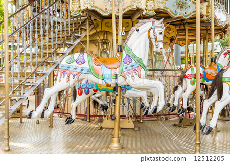 Horse on a carousel at a fair 12512205