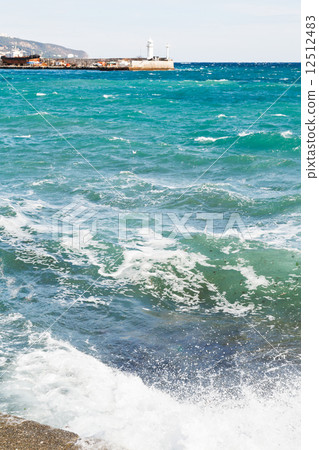breaking near waterfront in Yalta, Crimea 12512483