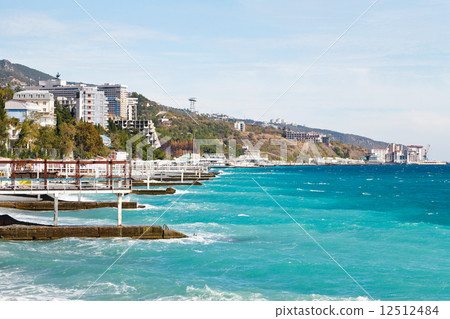 view of Massandra waterfront in Yalta 12512484