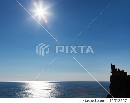 sun over Black Sea and Swallow Nest castle 12512557