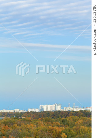 blue evening sky over city blue evening sky over city 12512786