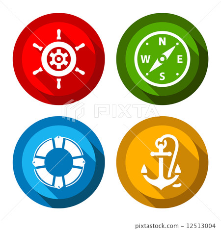 Set of travel flat color buttons Set of travel flat color buttons 12513004