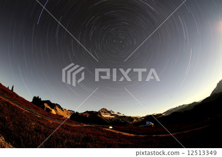 Star movement movement centered on the North Star North Star and Star Trails 12513349