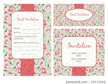 Set of ornate vector frames. Wedding invitation template Set of ornate vector frames. Wedding invitation template 12513416