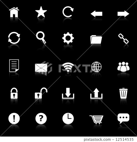 Tool bar icons with reflect on black background Tool bar icons with reflect on black background 12514535
