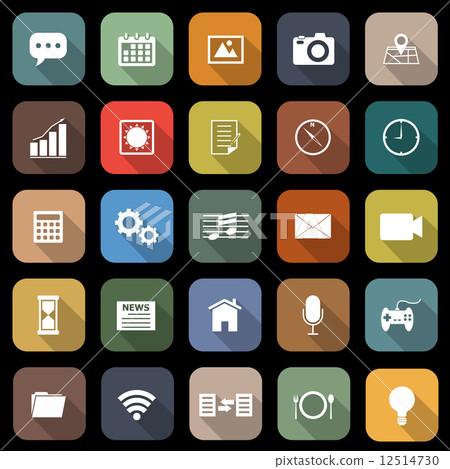 Application flat icons with long shadow Application flat icons with long shadow 12514730