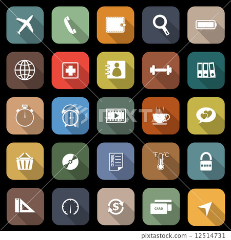 Application flat icons with long shadow. Set 2 12514731