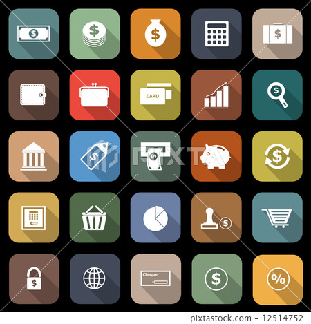 Money flat icons with long shadow Money flat icons with long shadow 12514752