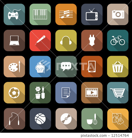 Hobby flat icons with long shadow 12514764
