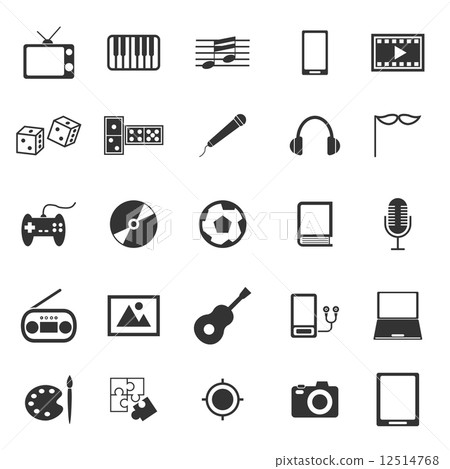 Entertainment icons on white background Entertainment icons on white background 12514768