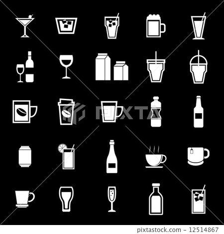 Drink icons on black background 12514867