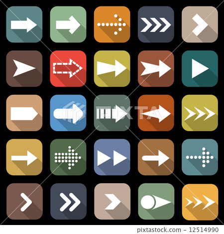Arrow flat icons with long shadow Arrow flat icons with long shadow 12514990