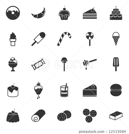 Dessert icons on white background 12515084