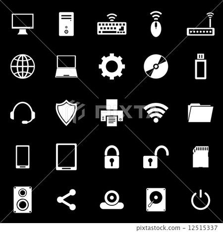 Computer icons on black background Computer icons on black background 12515337