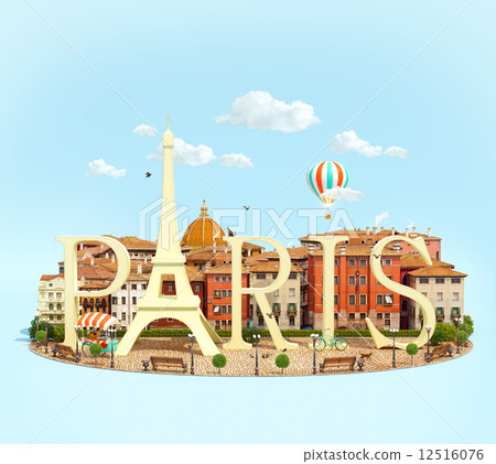 Word Paris on the square Word Paris on the square 12516076