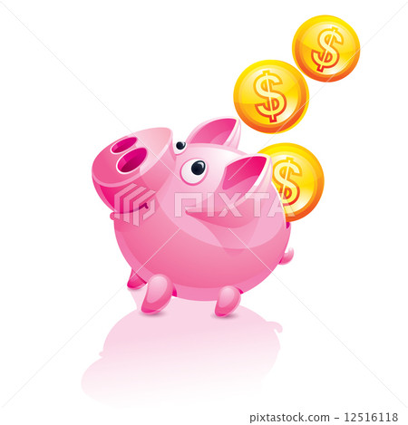 Piggy Bank and falling Money 12516118
