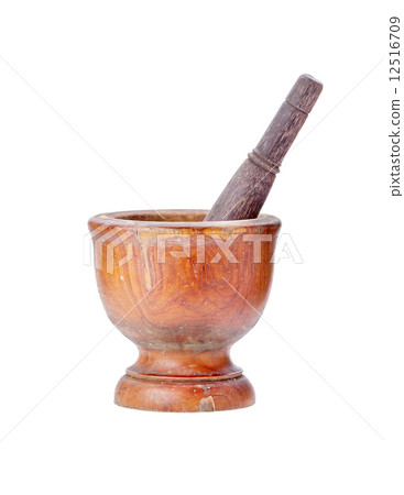 Mortar and pestle on isolated white background Mortar and pestle on isolated white background 12516709