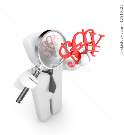 Businessman examines finances 12519123