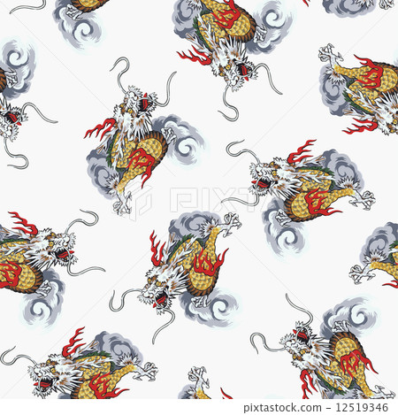 Japanese style painting dragon pattern 12519346