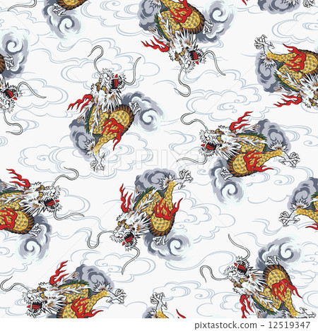 Japanese style painting dragon pattern Japanese style painting dragon pattern 12519347