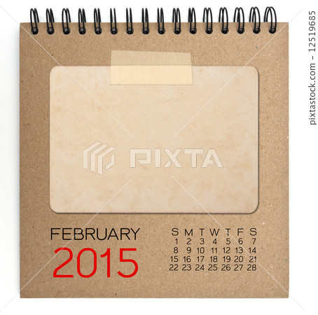 2015 calendar brown notebook with old blank photo 12519685