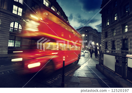 old bus on street of London old bus on street of London 12520197