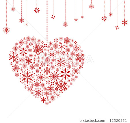 Heart and snowflakes - Stock Illustration [12520351] - PIXTA