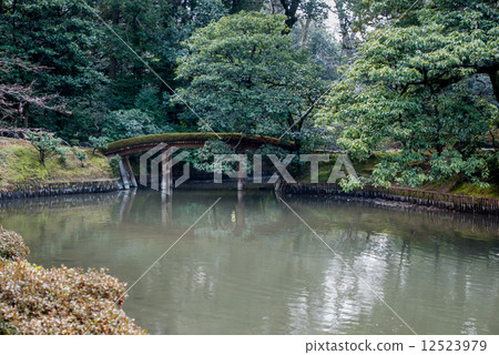 Katsura Rikyu Song Shinkotei Moss鵝卵石和橋樑 Katsura Rikyu Song Shinkotei Moss鵝卵石和橋樑 12523979