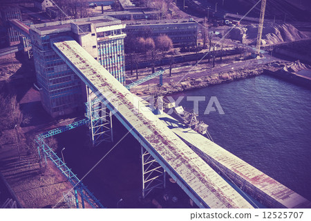Retro vintage filtered picture of old industrial zone. 12525707