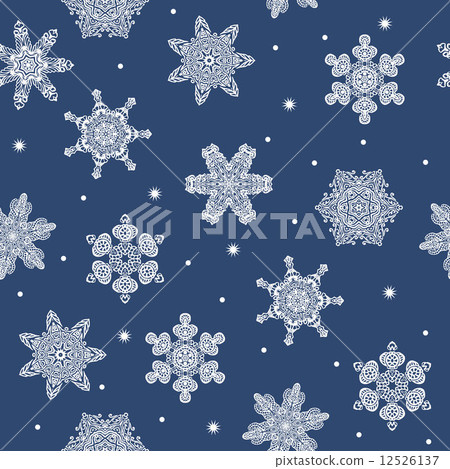 Seamless winter new year snowflakes background Seamless winter new year snowflakes background 12526137