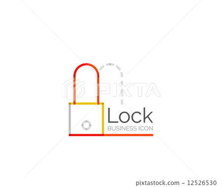 Line minimal design logo lock 12526530