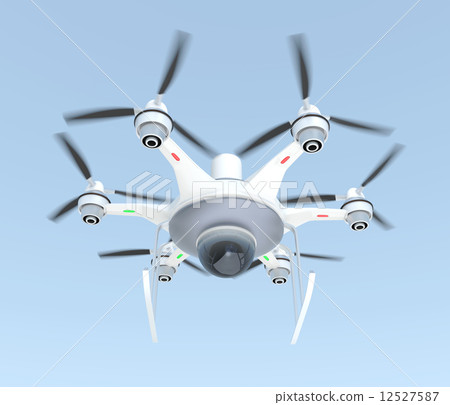 Drone with surveillance camera. Concept of the new security system 12527587