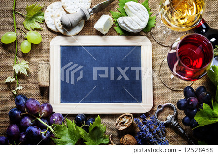 Wine, grape and cheese 12528438